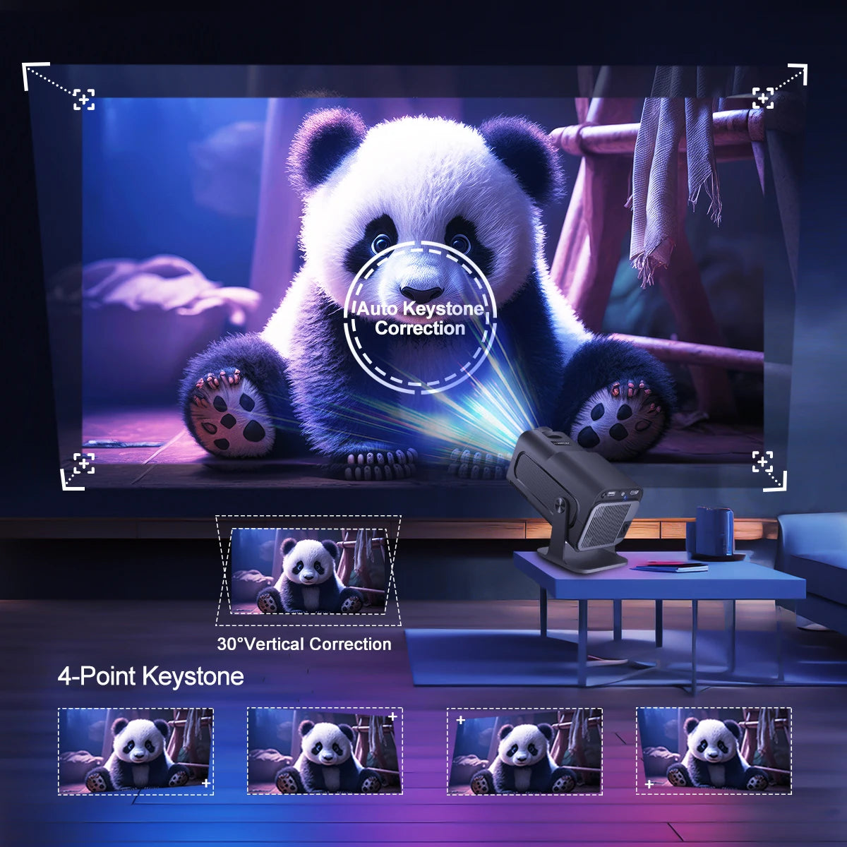 " Cinematic 4K Android 11 Projector Netflix & YouTube Built - In / MagCubic Home Theater"