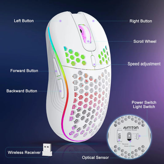 "GhostClick RGB Mouse - Where Silence Meets Speed"